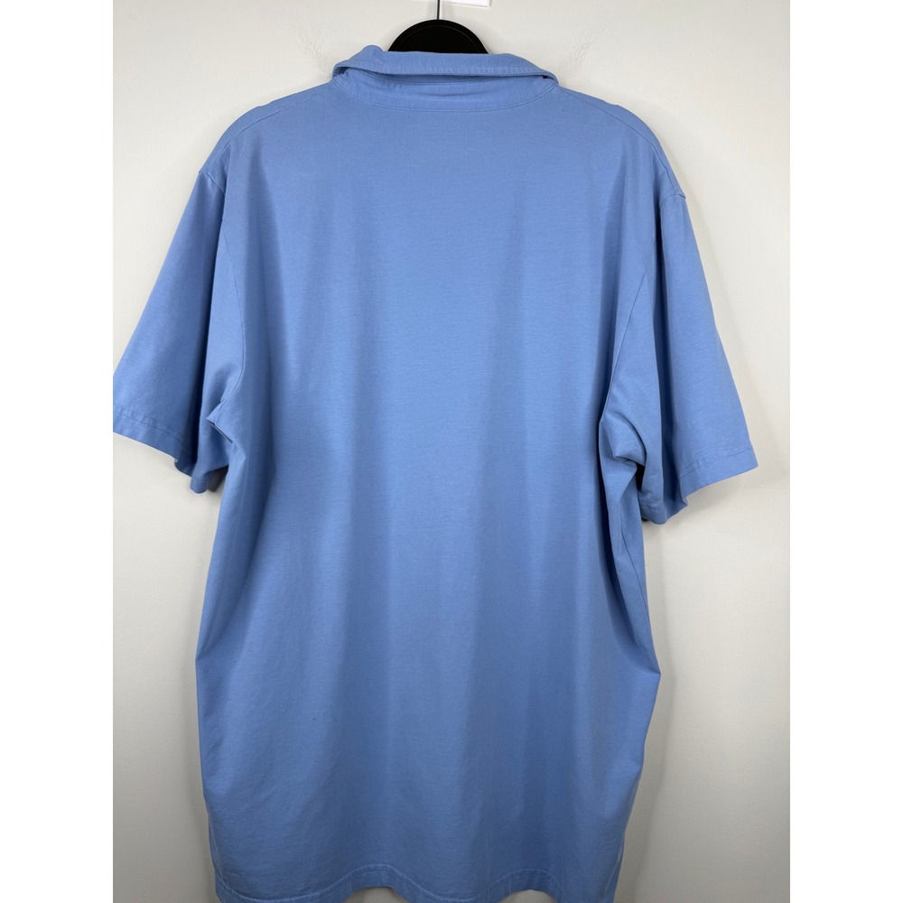 Peter Millar Mens XL Pocket Polo Shirt Blue Cotton Spandex Stretch Golf - Picture 2 of 10